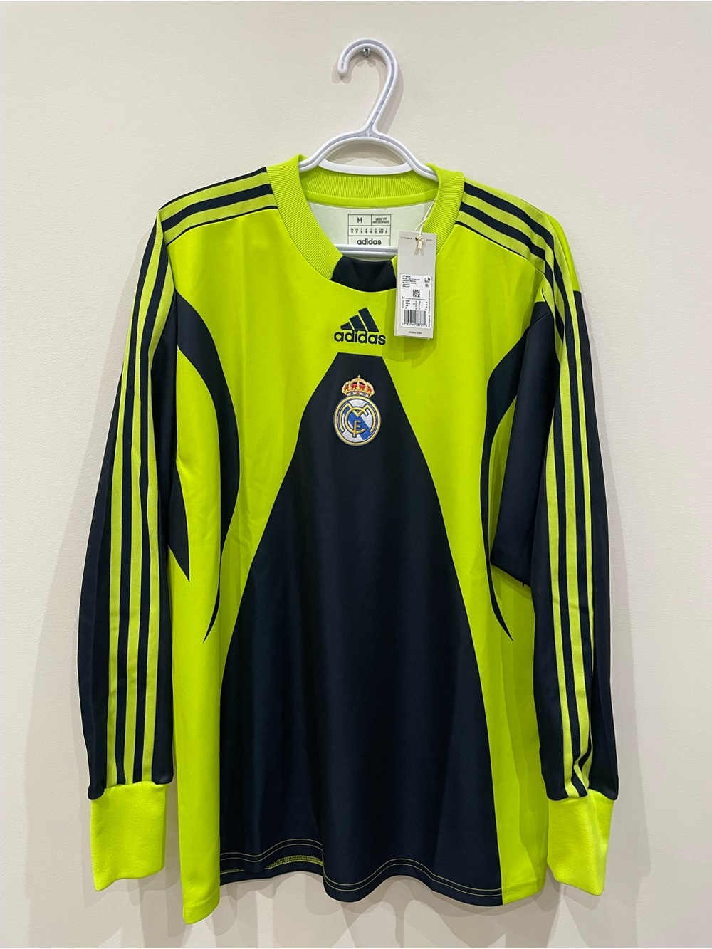 adidas Real Madrid Neon Yellow Black Long Sleeve Top